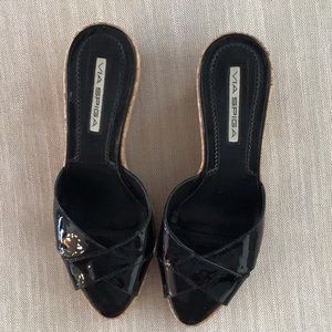 Via Spiga black patent sandals